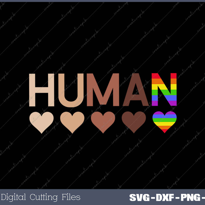 All-Inclusive Hearts for BLM Racial Justice & Human SVG PNG Cutting Printable Files