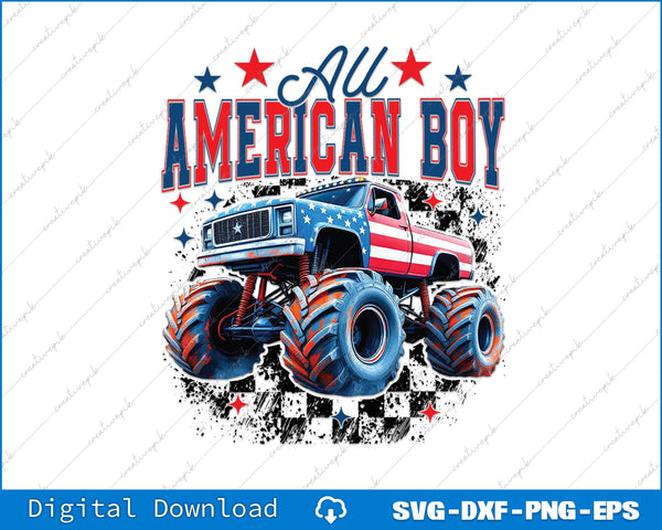 All American Boy 4th Of July SVG PNG Cutting Printable Files