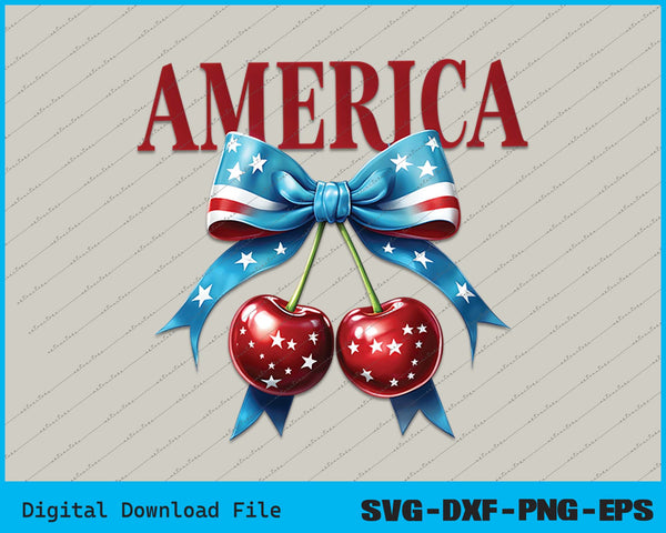 America Cherries 4th of july Woman SVG PNG Cutting Printable Files