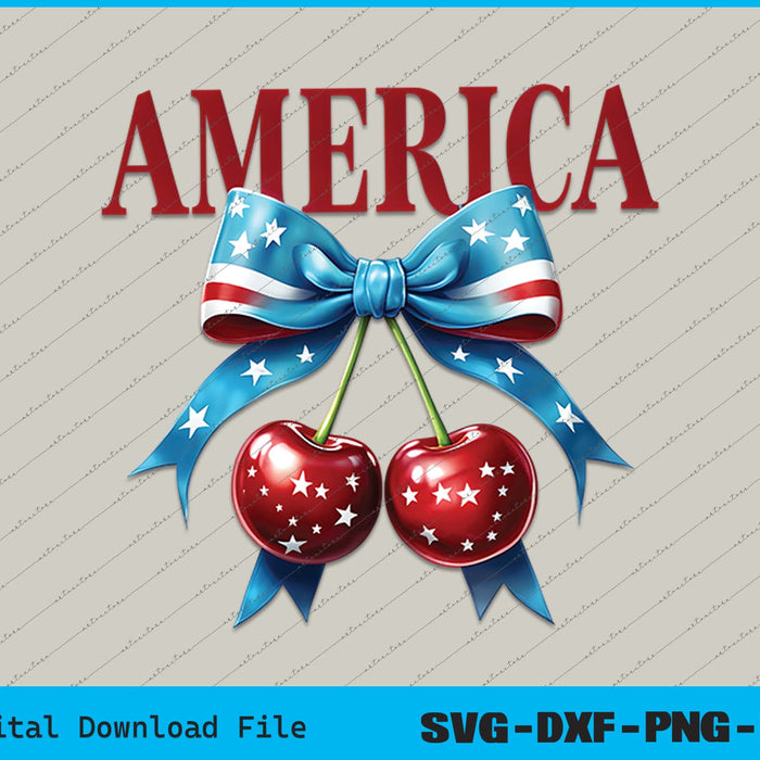 America Cherries 4th of july Woman SVG PNG Cutting Printable Files