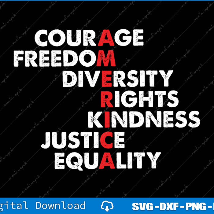America Courage Freedom Diversity Anti Trump Resist Political SVG Printable File
