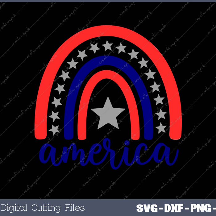 America Rainbow SVG PNG Cutting Printable Files