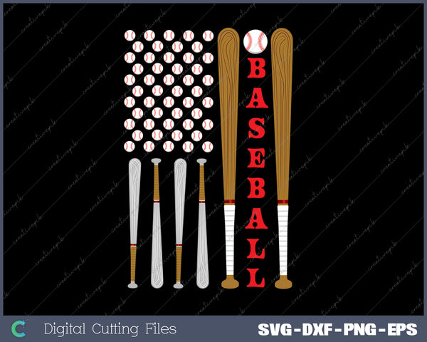 American Baseball Flags Vintage USA Flag SVG PNG Cutting Printable Files