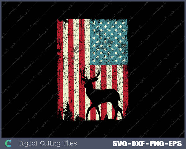 American Deer Hunter Patriotic SVG PNG Cutting Printable Files