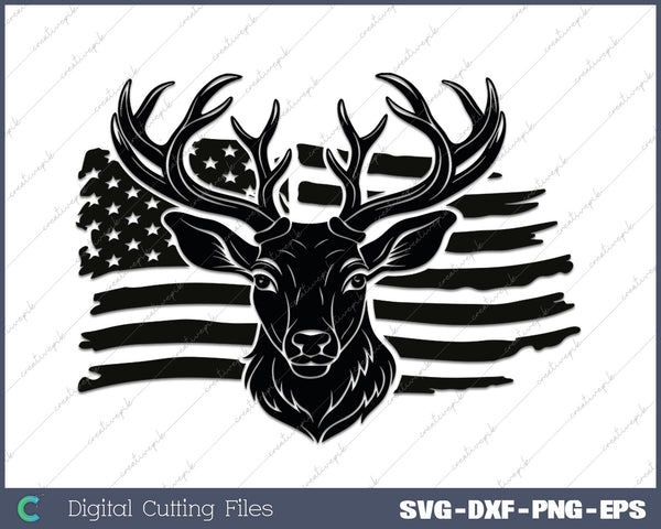 American Distressed Deer Flag