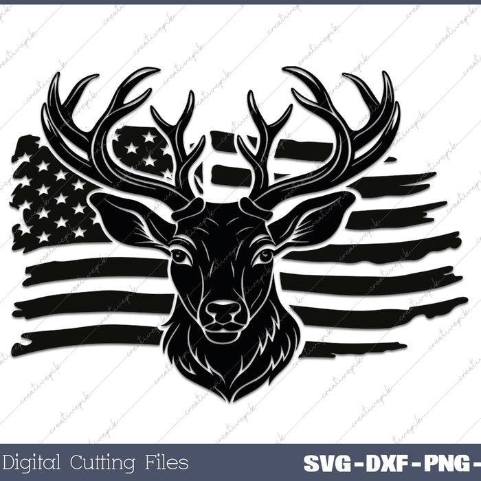 American Distressed Deer Flag