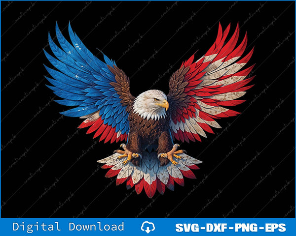 American Flag Bald Eagle Patriotic Eagle 4th Of July USA SVG PNG Printable File