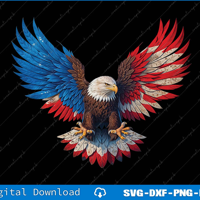 American Flag Bald Eagle Patriotic Eagle 4th Of July USA SVG PNG Printable File