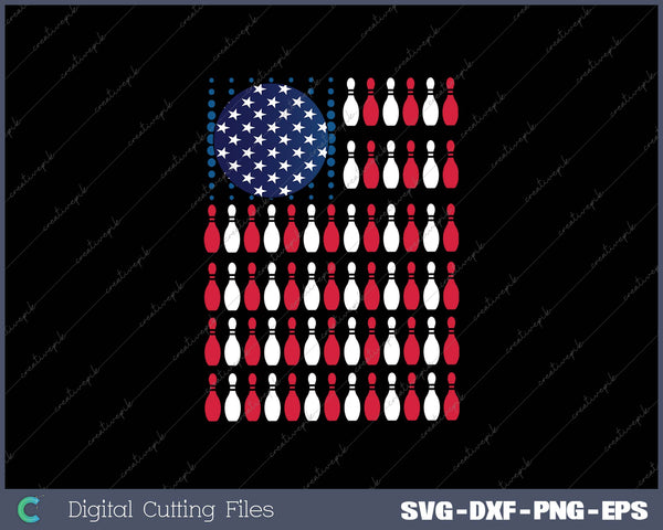 American Flag Bowling  Bowler Gifts For Bowling Team SVG PNG Cutting Printable Files