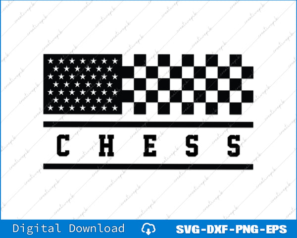 American Flag Chess Apparel Chess SVG PNG Cutting Printable File