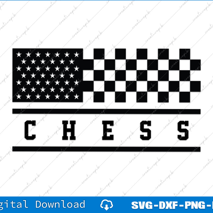 American Flag Chess Apparel Chess SVG PNG Cutting Printable File