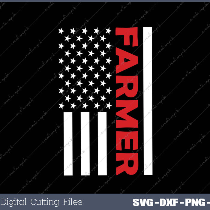 American Flag Farmer Country Farming Farm Patriotic Gift