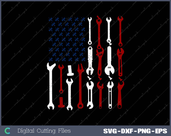 American Flag Mechanic Shirts Patriotic 