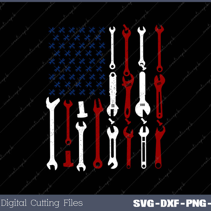 American Flag Mechanic Shirts Patriotic 