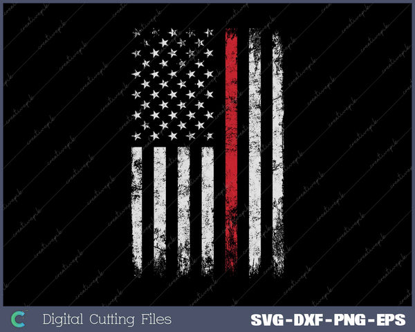 American Flag Thin Red Line Firefighter Support