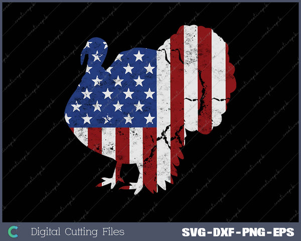 American Flag Turkey Hunting SVG PNG Cutting Printable Files