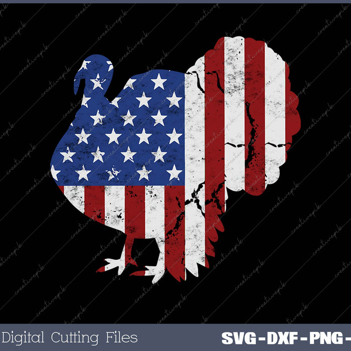 American Flag Turkey Hunting SVG PNG Cutting Printable Files
