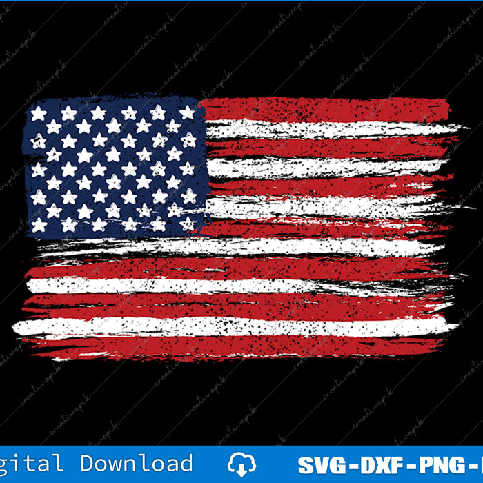 American Flag USA United States of America US 4th of July SVG PNG Printable File