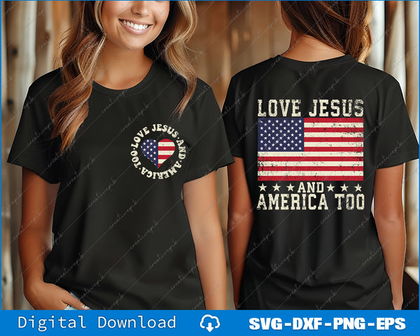 American Flag Women 4th of July Independence Day SVG PNG Back And Font Files