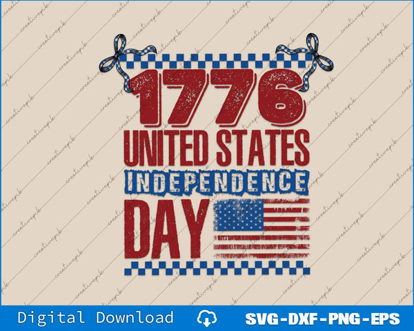 American Independence Day 1776 American Flag 4th Of July SVG PNG Printable Files