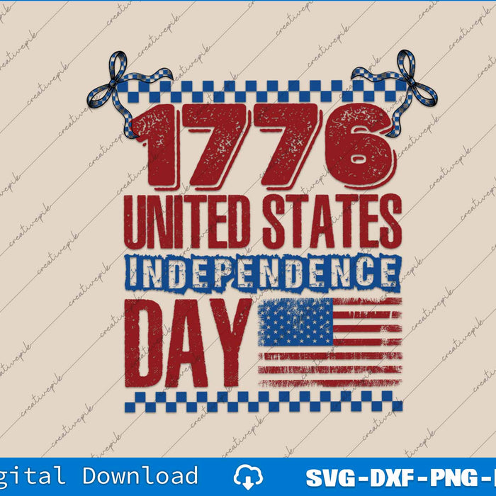 American Independence Day 1776 American Flag 4th Of July SVG PNG Printable Files