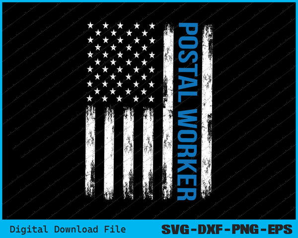 American Postal Worker USA Flag Mailman Mail 4th of July SVG PNG Files