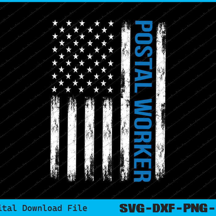 American Postal Worker USA Flag Mailman Mail 4th of July SVG PNG Files