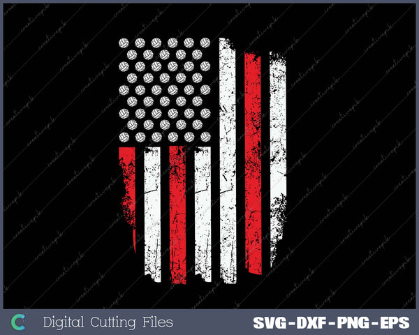 American Flag Volleyball SVG PNG Cutting Printable Files