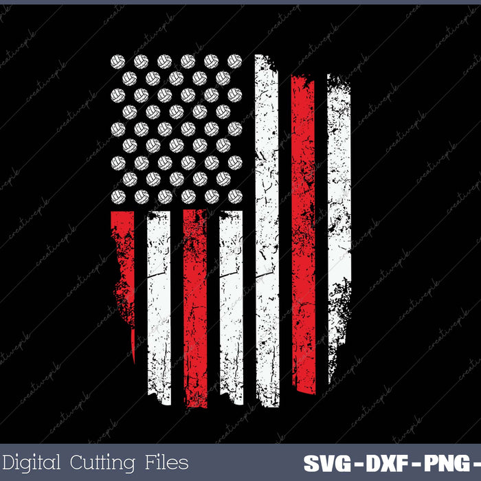 American Flag Volleyball SVG PNG Cutting Printable Files