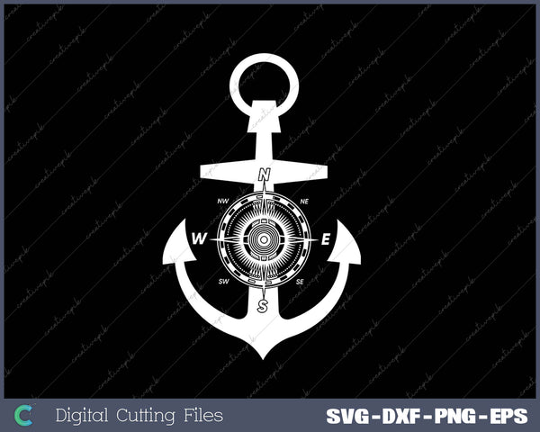 Anchor Compass SVG PNG Cutting Printable Files