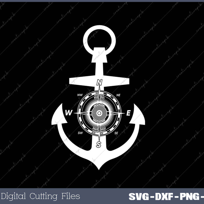 Anchor Compass SVG PNG Cutting Printable Files