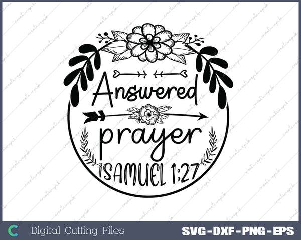 Answered Prayer isamuel 1-27 SVG PNG Cutting Printable Files