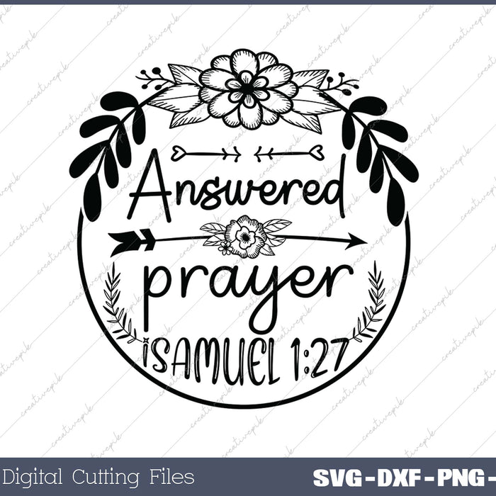 Answered Prayer isamuel 1-27 SVG PNG Cutting Printable Files