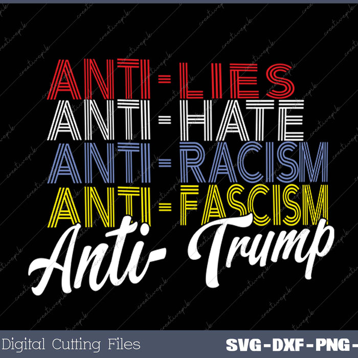 Anti Trump Hate Lies and Fascism Resist Vote Nov 5 2025 SVG PNG Cutting Printable Files