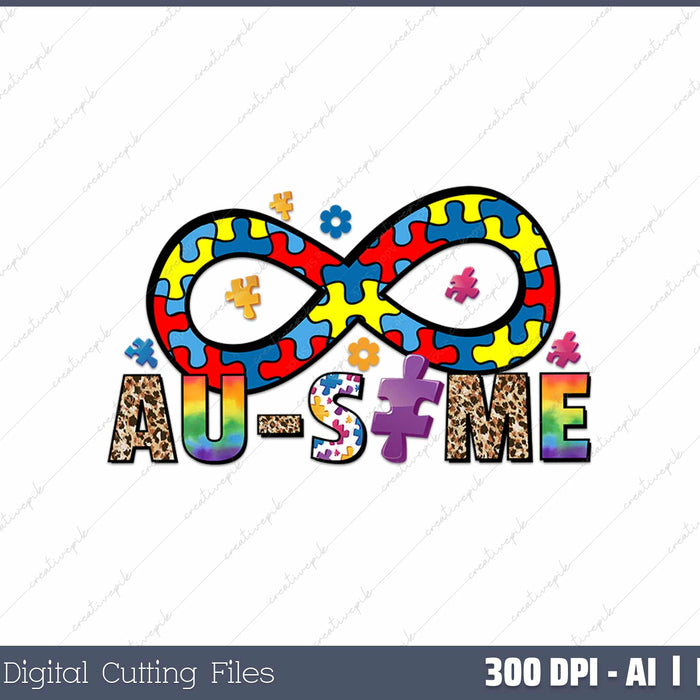 Au-Some Autism Awareness Siblings AI PNG Sublimation File