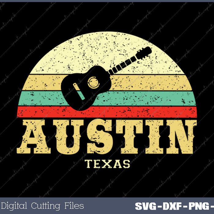 Austin Texas Guitar SVG