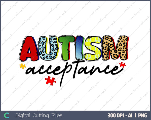 Autism Acceptance AI PNG Sublimation File