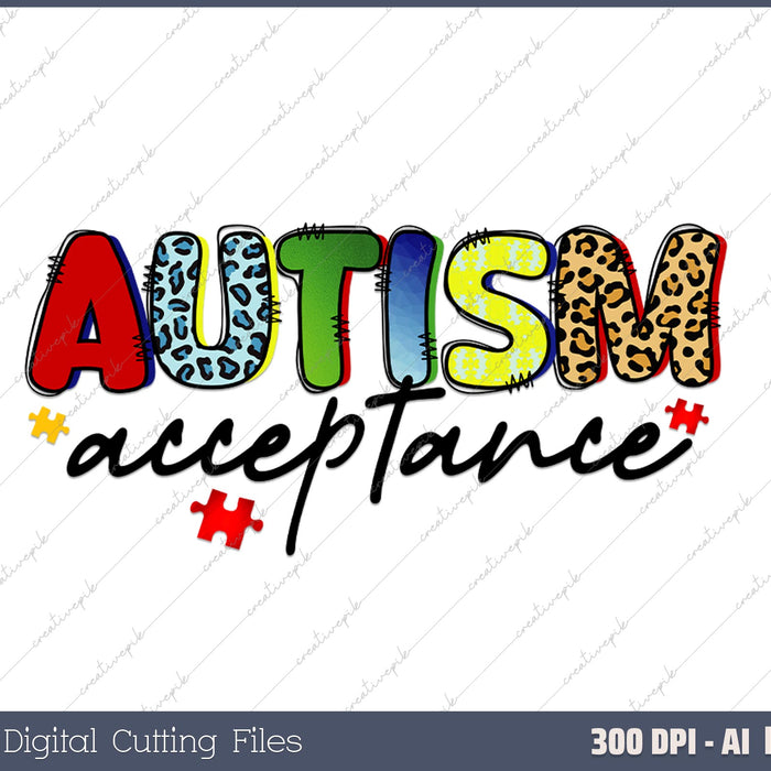 Autism Acceptance AI PNG Sublimation File