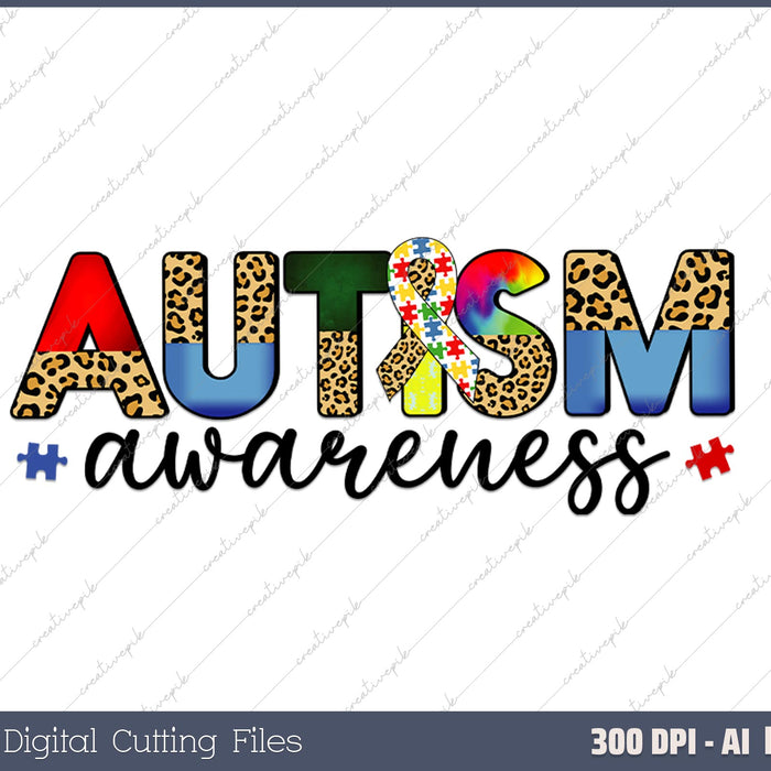 Autism Awareness AI PNG Sublimation File