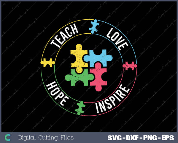 Autism Awareness Love Hope Inspire Special Ed Teacher Gift