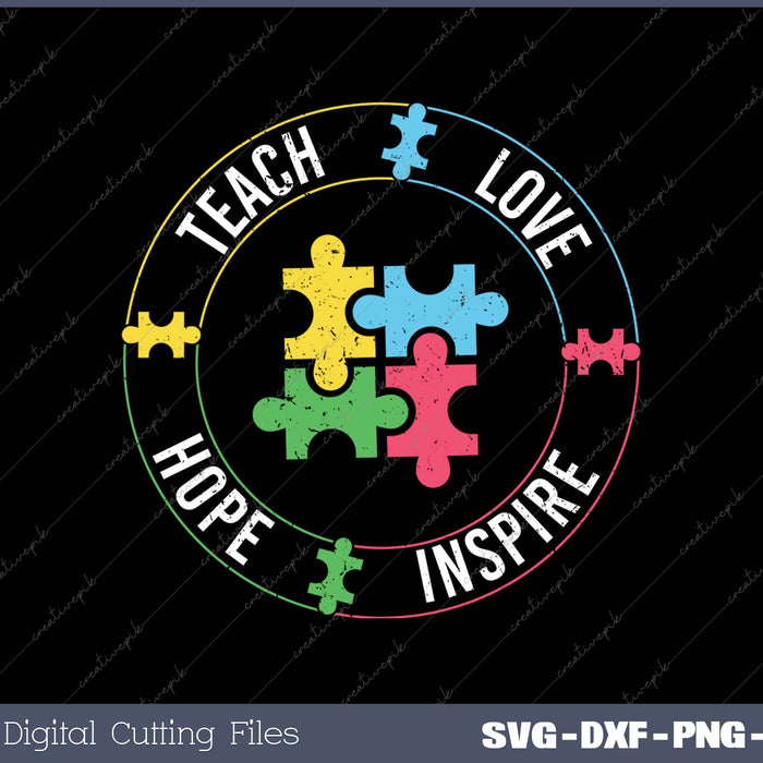 Autism Awareness Love Hope Inspire Special Ed Teacher Gift