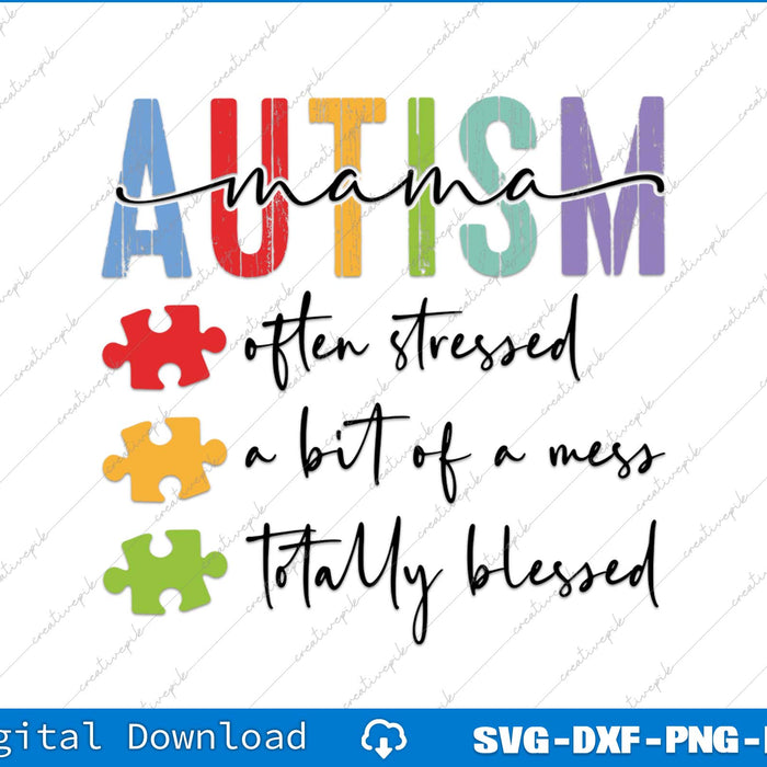 Colorful text with puzzle pieces on a white background, featuring the word 'Autism'.