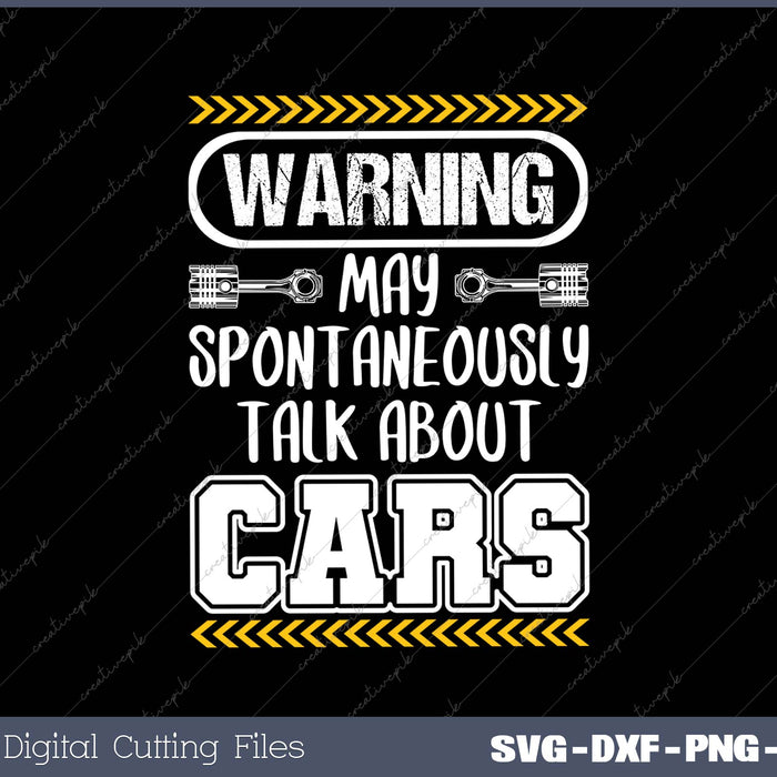 Auto Mechanic Gift Warning May Spontaneously Talk About Cars 