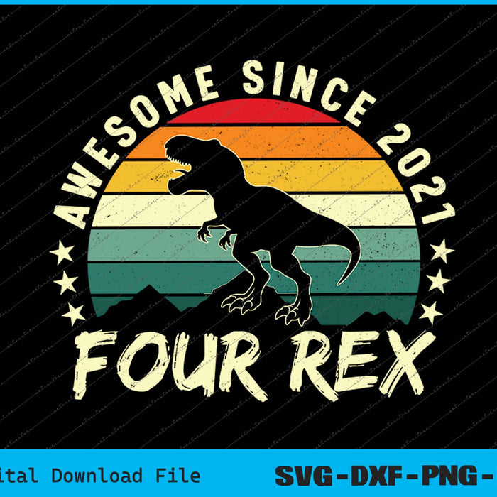 Awesome Since 2024 One Rex 1st Birthday SVG PNG Printable Files