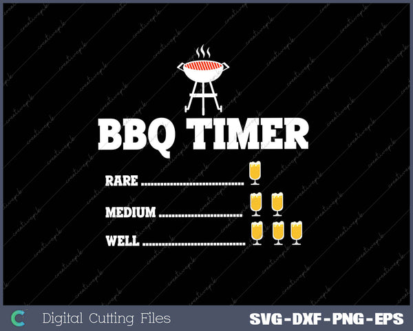 BBQ Timer Barbecue SVG PNG Cutting Printable Files