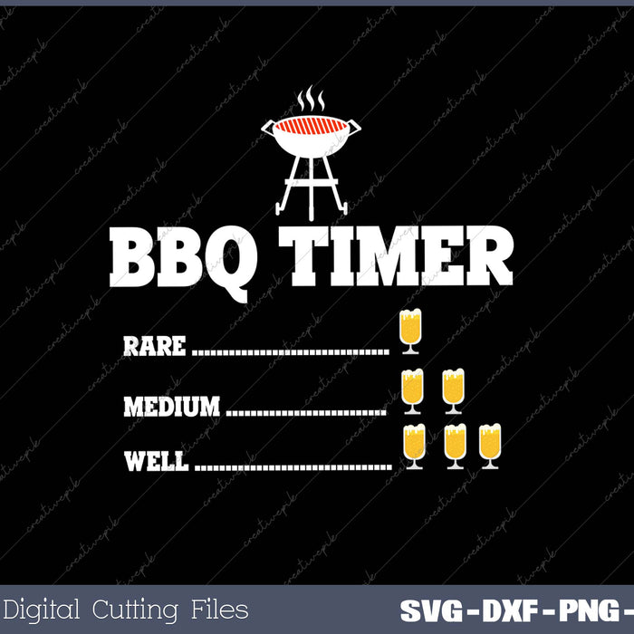 BBQ Timer Barbecue SVG PNG Cutting Printable Files