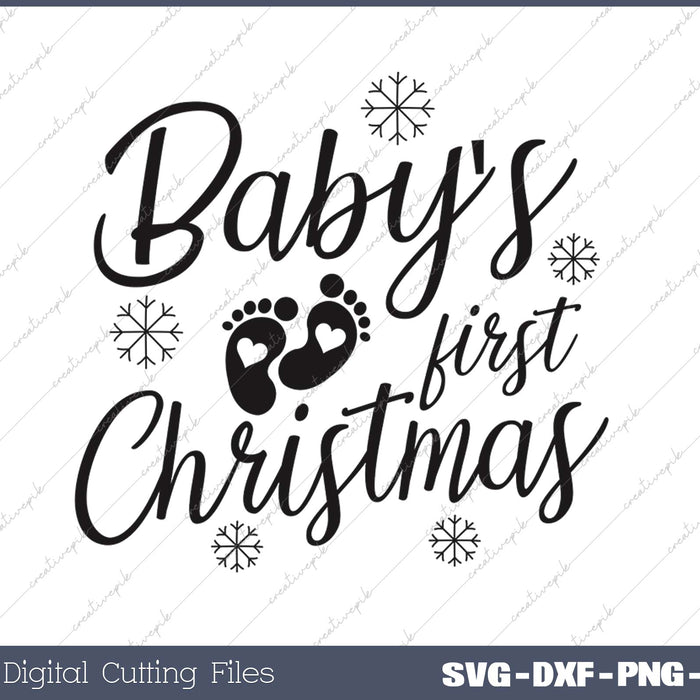 Baby's First christmas SVG PNG Cutting Printable Files