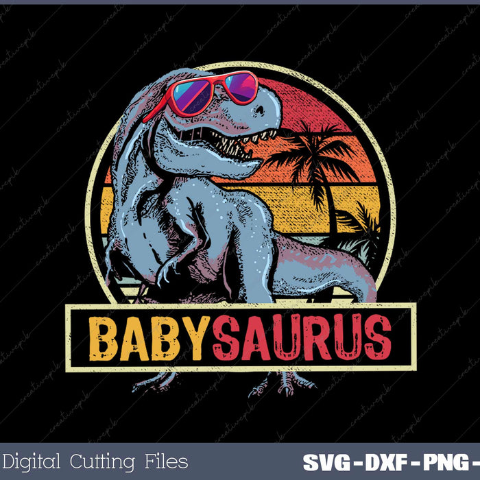 Babysaurus T Rex Dinosaur Baby Saurus Family Matching SVG Cut files