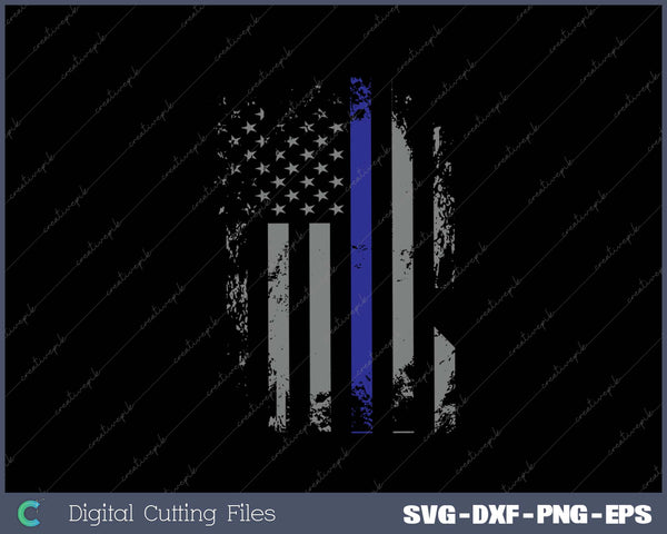 Back The Blue-USA Flag Police Lives Matter Long SVG PNG Cutting Printable Files