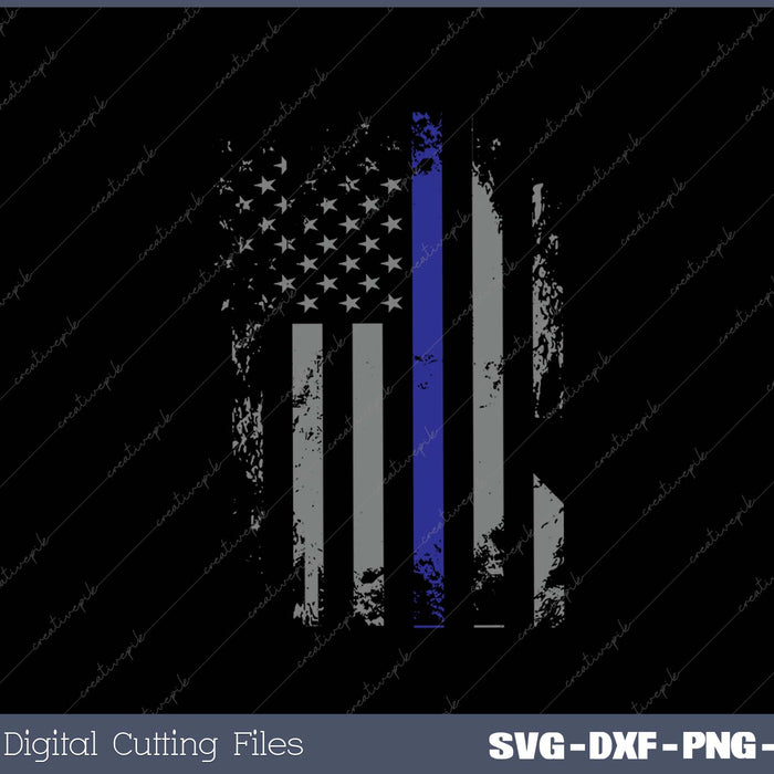 Back The Blue-USA Flag Police Lives Matter Long SVG PNG Cutting Printable Files